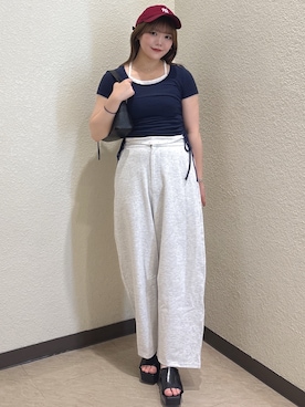 「FREE'S MART（フリーズマート）のアイテム（帽子）」を使った、ゆいはさん（レディース・158cm）の夏コーディネート