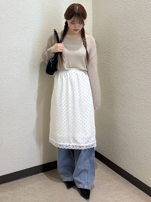 3サイズ展開XS-L】サイドパネルヴィンテージライクワイドデニム【低