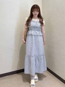 「フェミニンカジュアル」｜ゆいはさん（レディース・158cm）の夏コーディネート