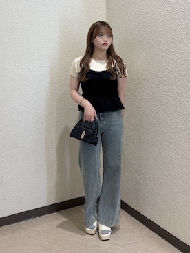 「フェミニンカジュアル」｜ゆいはさん（レディース・158cm）の夏コーディネート