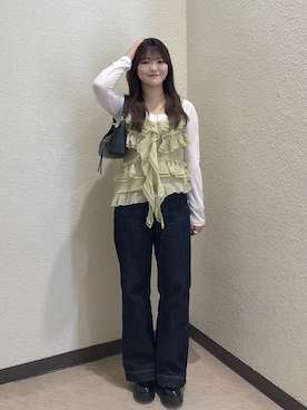 「フェミニンカジュアル」｜ゆいはさん（レディース・158cm）の夏コーディネート