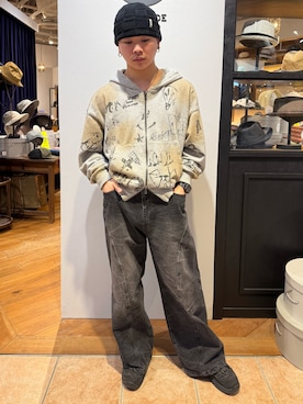 「ビーニー帽」｜まなさん（メンズ・174cm）の春コーディネート