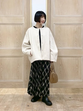 「アイテム（ノーカラーコート）」を使った、515yoshiさん（レディース・149cm・30代）の秋コーディネート