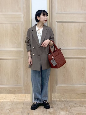 「アイテム（テーラードジャケット）」を使った、515yoshiさん（レディース・149cm・30代）の秋コーディネート