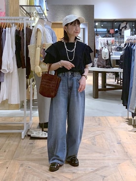「GLOBAL WORK（グローバルワーク）のアソートサイズ展開/NEW ERA/920CL/26/616800（キャップ、ホワイト系）」を使った、515yoshiさん（レディース・149cm）の春コーディネート