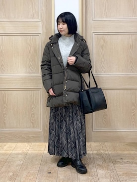 ウツクシルエット撥水ダウンコート/115515を使った人気ファッション