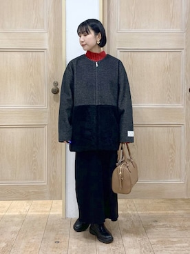 「アイテム（ノーカラージャケット）」を使った、515yoshiさん（レディース・149cm・30代）の秋コーディネート