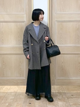 「アイテム（チェスターコート）」を使った、515yoshiさん（レディース・149cm・30代）の冬コーディネート