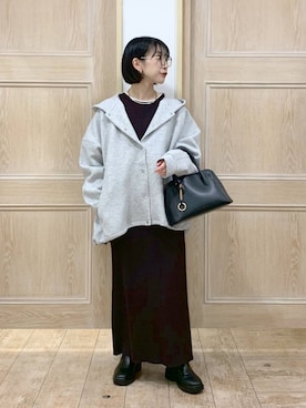 「アイテム（ブルゾン、グレー系）」を使った、515yoshiさん（レディース・149cm）の秋コーディネート