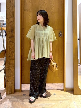 「GLOBAL WORK（グローバルワーク）の楊柳イージーコクーンパンツ/1049115（その他パンツ、その他）」を使った、515yoshiさん（レディース・149cm）の夏コーディネート