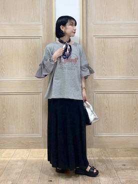 「アイテム（バンダナ/スカーフ）」を使った、515yoshiさん（レディース・149cm）の秋コーディネート