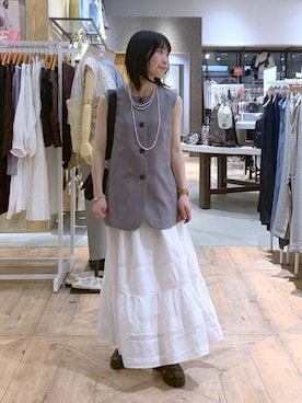「GLOBAL WORK（グローバルワーク）のmeets India/レーススカート/601013（スカート、ホワイト系）」を使った、515yoshiさん（レディース・149cm）の春コーディネート