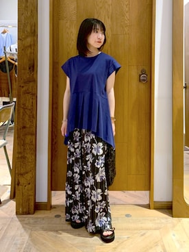 「GLOBAL WORK（グローバルワーク）のさらさらリラックスイージーパンツ/636563（その他パンツ、グレー系）」を使った、515yoshiさん（レディース・149cm）の夏コーディネート