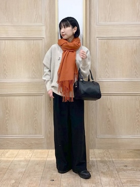 「アイテム（ボストンバッグ）」を使った、515yoshiさん（レディース・149cm・30代）の冬コーディネート