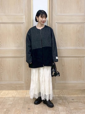 「アイテム（ノーカラージャケット）」を使った、515yoshiさん（レディース・149cm・30代）の秋コーディネート