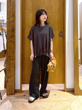 「GLOBAL WORK（グローバルワーク）の楊柳イージーコクーンパンツ/1049115（その他パンツ、その他）」を使った、515yoshiさん（レディース・149cm）の夏コーディネート