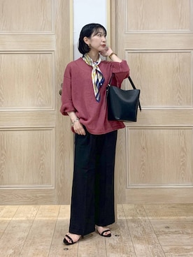 「アイテム（バンダナ/スカーフ）」を使った、515yoshiさん（レディース・149cm・30代）の秋コーディネート
