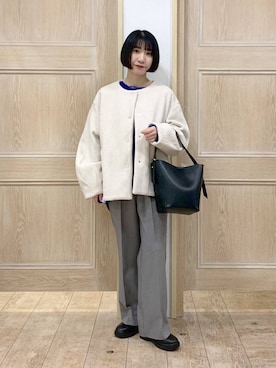 「アイテム（ノーカラーコート）」を使った、515yoshiさん（レディース・149cm・30代）の秋コーディネート