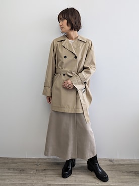 「アイテム（トレンチコート）」を使った、rismstaffさん（レディース・167cm）の秋コーディネート