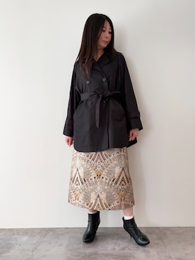 「アイテム（トレンチコート）」を使った、rismstaffさん（レディース・165cm）の秋コーディネート