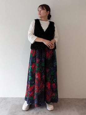 「黒」｜「アイテム（ベスト）」を使った、rismstaffさん（レディース・154cm）の夏コーディネート