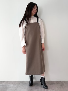 「秋服」｜「アイテム（ジャンパースカート）」を使った、rismstaffさん（レディース・165cm）の秋コーディネート