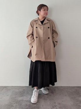 「アイテム（トレンチコート）」を使った、rismstaffさん（レディース・154cm）の秋コーディネート