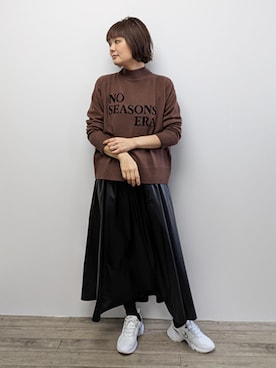 「レザースカート」｜rismstaffさん（レディース・167cm）の秋コーディネート