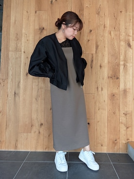 「秋服」｜「アイテム（ジャンパースカート）」を使った、rismstaffさん（レディース・154cm）の秋コーディネート