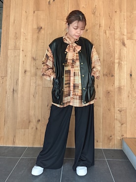「R-ISM（リズム）のアイテム」を使った、rismstaffさん（レディース・154cm）の秋コーディネート