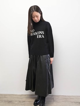 「オールブラックコーデ」｜rismstaffさん（レディース・165cm）の秋コーディネート