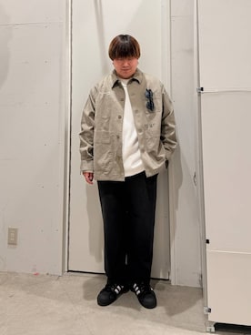 「adidas（アディダス）の【adidas(アディダス)】SUPERSTAR 2(MEN)（その他シューズ、ブラック系）」を使った、あおいさん（メンズ・164cm）の春コーディネート