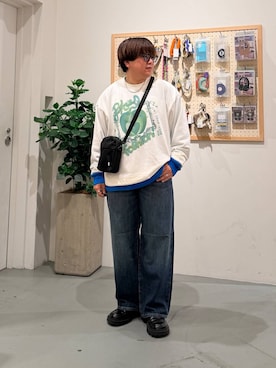 「BAYFLOW（ベイフロー）のアイテム（パンツ）」を使った、あおいさん（レディース・164cm）の春コーディネート