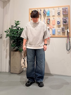 「BAYFLOW（ベイフロー）のアイテム（パンツ）」を使った、あおいさん（メンズ・164cm）の春コーディネート