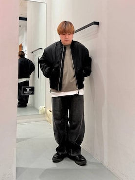 「BAYFLOW（ベイフロー）のアイテム（パンツ）」を使った、あおいさん（メンズ・164cm）の冬コーディネート