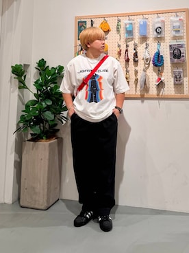 「adidas（アディダス）の【adidas(アディダス)】SUPERSTAR 2(MEN)（その他シューズ、ブラック系）」を使った、あおいさん（メンズ・164cm）の夏コーディネート