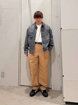 「adidas（アディダス）の【adidas(アディダス)】SUPERSTAR 2(MEN)（その他シューズ、ブラック系）」を使った、あおいさん（メンズ・164cm）の春コーディネート