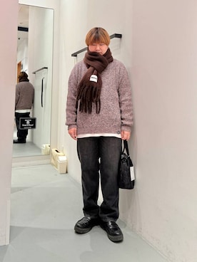 「BAYFLOW（ベイフロー）のアイテム（パンツ）」を使った、あおいさん（メンズ・164cm）の冬コーディネート