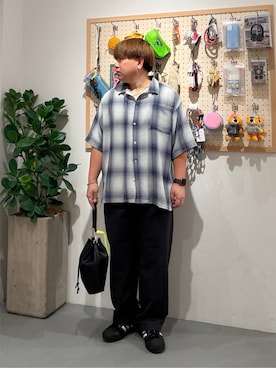 「BAYFLOW（ベイフロー）のBASICタンクトップ（タンクトップ、ホワイト系）」を使った、あおいさん（メンズ・164cm）の夏コーディネート