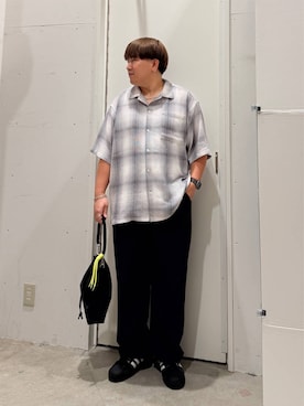 「BAYFLOW（ベイフロー）のBASICタンクトップ（タンクトップ、ホワイト系）」を使った、あおいさん（メンズ・164cm）の夏コーディネート