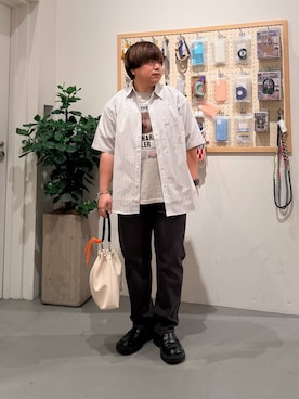 「BAYFLOW（ベイフロー）のアイテム（パンツ）」を使った、あおいさん（メンズ・164cm）の春コーディネート