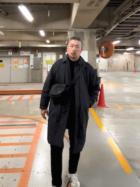 「アイテム（ステンカラーコート）」を使った、ゴル髭さん（メンズ・176cm・40代）の秋コーディネート