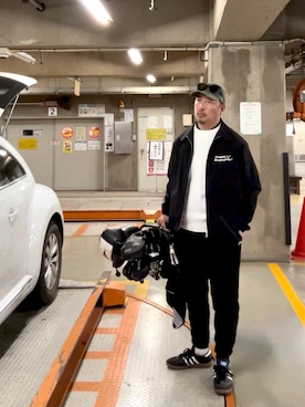 「LACOSTE（ラコステ）のアイテム」を使った、ゴル髭さん（メンズ・176cm）の冬コーディネート