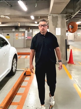 「アイテム（ポロシャツ）」を使った、ゴル髭さん（メンズ・176cm）の秋コーディネート