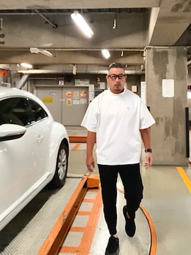 「モックネック」｜ゴル髭さん（メンズ・176cm）の夏コーディネート
