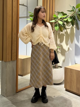 「FREE'S MART（フリーズマート）のアイテム（トートバッグ）」を使った、Miyuさん（レディース・150cm）の秋コーディネート