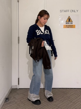 「FREE'S MART（フリーズマート）のアイテム（パンツ）」を使った、Miyuさん（レディース・150cm）の秋コーディネート