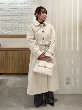 「アイテム（ステンカラーコート）」を使った、Miyuさん（骨格ストレート・レディース・150cm）の秋コーディネート