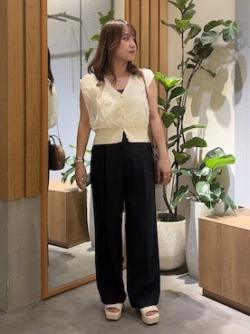 「FREE'S MART（フリーズマート）のアイテム（パンツ）」を使った、Miyuさん（レディース・150cm）の夏コーディネート