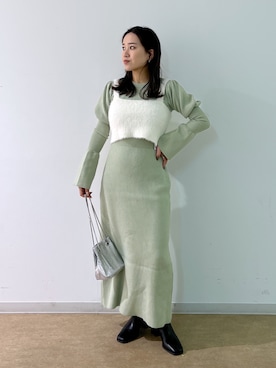 「シャギー」｜「アイテム（ワンピース/ドレス）」を使った、Miyuさん（レディース・150cm）の冬コーディネート